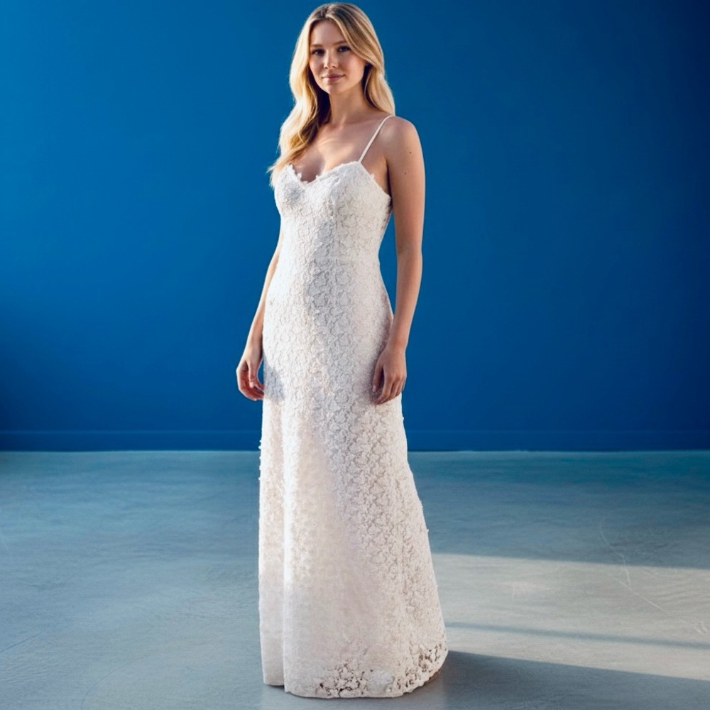 NWT Lilly Pulitzer White Butterfly Gillian Lace Maxi Slip Dress Wedding Party